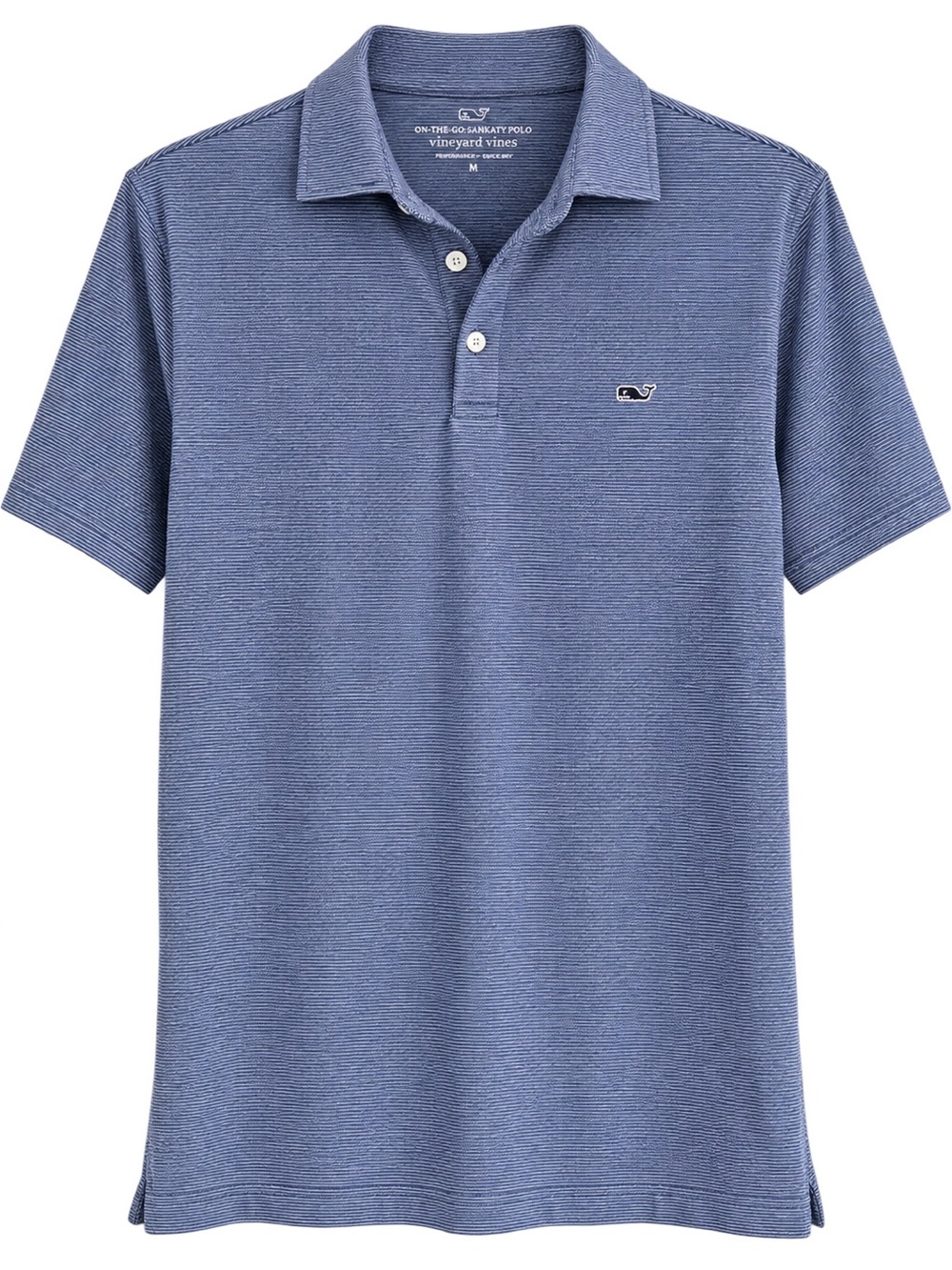 Vineyard Vines Heathered Blue Short-Sleeve Polo
